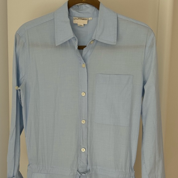 Pure DKNY Light Blue Midi Dress with long sleeve. SizeXP - Picture 9 of 13